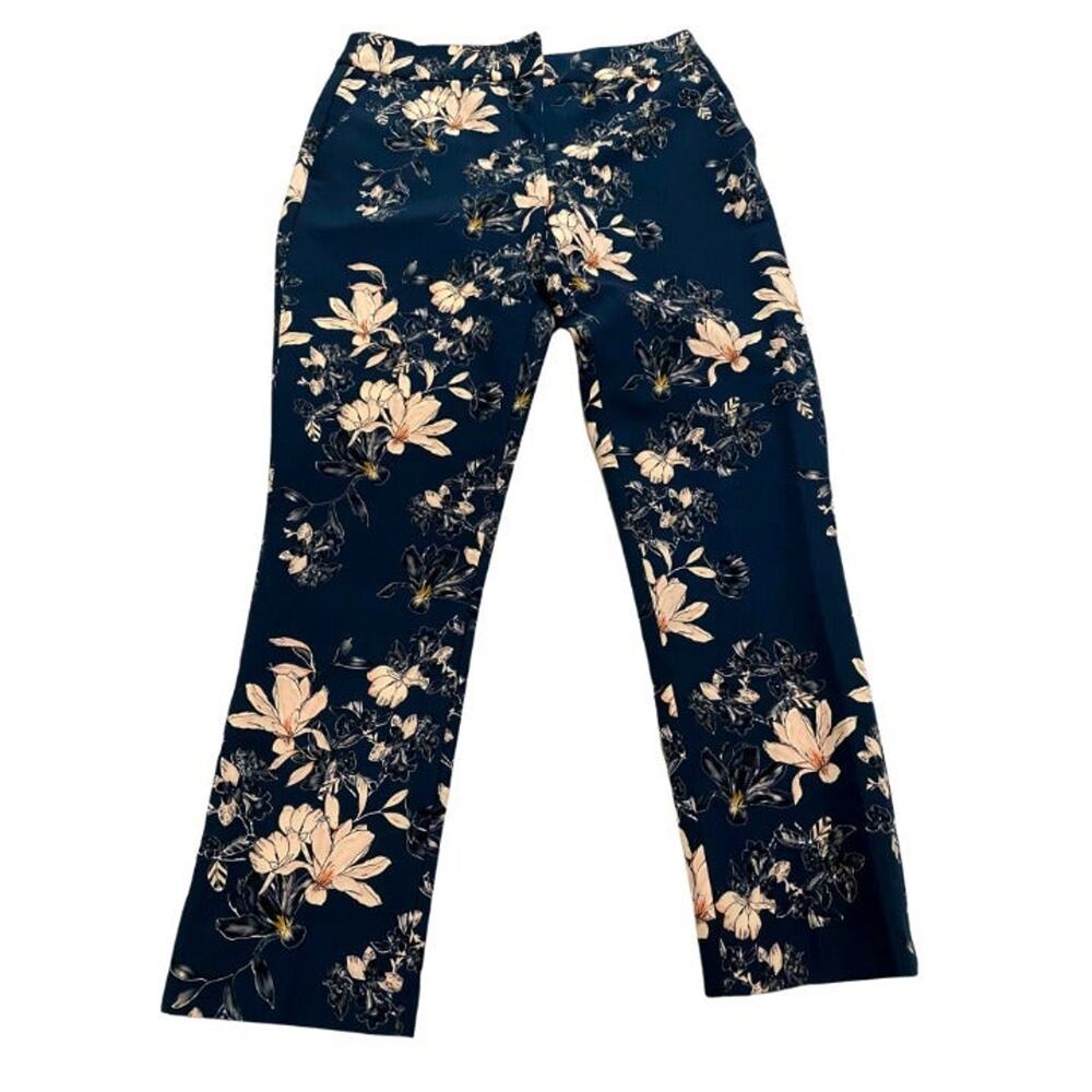 Cynthia Rowley Floral Blue/ Pink Cropped Slacks Size 6